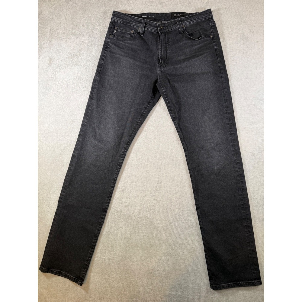 AG Adriano Goldschmied Graduate Tailored Leg Jeans Mens 34x34 Charcoal Black‎